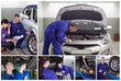 Collage of mechanics at work