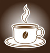 Vector: Hot Fresh Coffee Cup Sticker Hot Fresh Coffee Cup Sticker