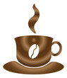 Vector: Symbolic Hot Fresh Coffee Cup Symbolic Hot Fresh Coffee Cup