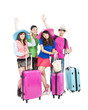 happy young group enjoy summer vacation and travel