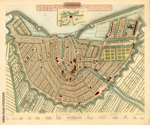 Photo: Amsterdam vintage map Amsterdam vintage map