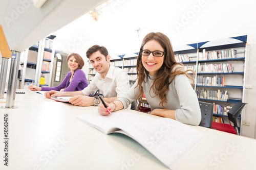 Photo: Group of students in a library Group of students in a library