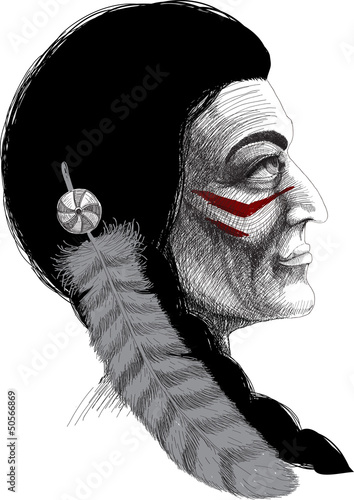 Vector: Portrait of an Indian warrior Portrait of an Indian warrior