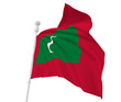 Flag of maledives isolated on white background.