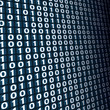 Digital matrix on blue background