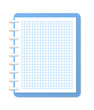 Blank checkered notebook. Vector illustration