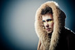 abstract fashion shot. color portrait of a young man