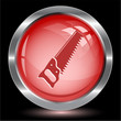Hand saw. Internet button. Vector illustration.