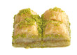 Pistachio Baklavas isolated on white background