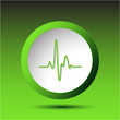 Cardiogram. Plastic button. Vector illustration.