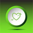 Heart and arrow. Plastic button. Vector illustration.