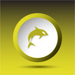 Killer whale. Plastic button. Vector illustration.