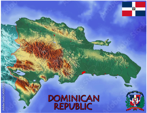 Vector: Dominican Republic Caribbean America national emblem map symbol Dominican Republic Caribbean America national emblem map symbol