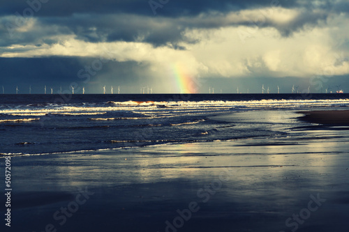 Photo: wind turbines at sea wind turbines at sea