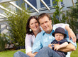 Family with house and garden