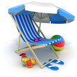 Beach bed and tent