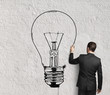 man drawing lamp