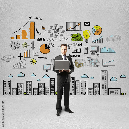 Photo: man and business plan man and business plan