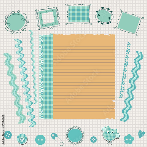 Vector: blue scrapbook kit blue scrapbook kit