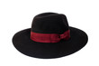 Photo: black hat with a bow isolated on white black hat with a bow isolated on white