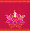 Lotus Oil Lamp - vector illustration