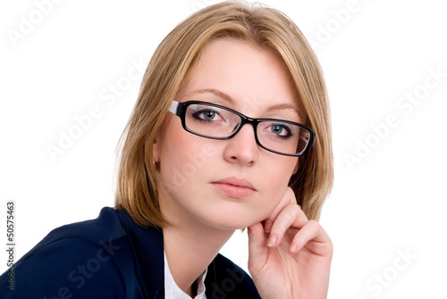 Photo: Close-up portrait of a beautiful business woman. Close-up portrait of a beautiful business woman.