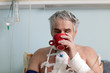 Patient drinking tea