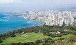 Panorama of sea front at Waikiki