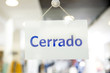 Closed sign in a retail store