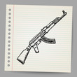 Assault rifle ak47. Doodle style