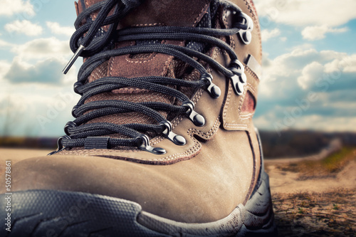 Photo: Hiking boot outdoor Hiking boot outdoor