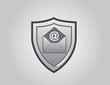 Email shield in front of gray background