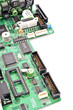 circuit board with electronic components macro background 