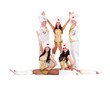 dancer team wearing a folk cossack costumes