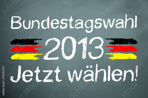 Photo: Kreidetafel mit Bundestagswahl 2013 Kreidetafel mit Bundestagswahl 2013