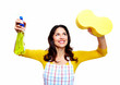 Young smiling cleaner woman.