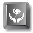bird in hands. Vector computer key.