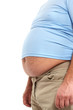 Fat man with a big belly.