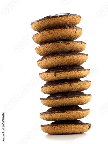 Photo: Jaffa cakes - traditional sweet cookies Jaffa cakes - traditional sweet cookies