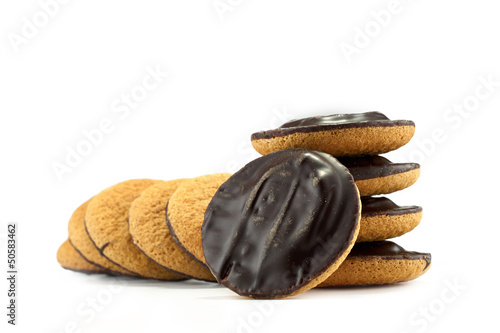 Photo: Jaffa cakes - traditional sweet cookies Jaffa cakes - traditional sweet cookies