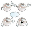 Collection of bored pearls with various gestures.