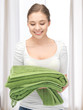 lovely housewife with towels