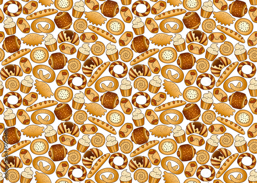 Vector: Bakery foodstuffs set on a white background Bakery foodstuffs set on a white background