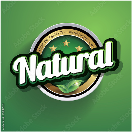 Vector: Hundred percent vector natural label Hundred percent vector natural label
