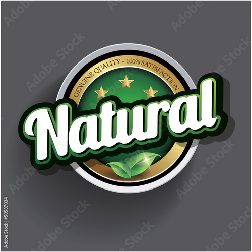 Vector: Hundred percent vector natural label Hundred percent vector natural label