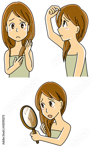 Vector: 白髪・女性 白髪・女性
