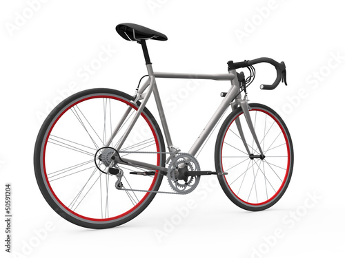 Illustration: Speed Racing Bicycle Isolated on White Background Speed Racing Bicycle Isolated on White Background