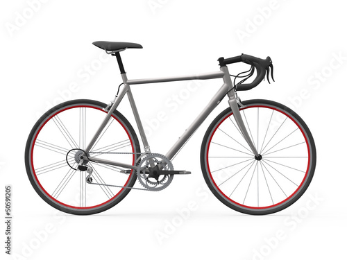 Illustration: Speed Racing Bicycle Isolated on White Background Speed Racing Bicycle Isolated on White Background