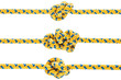 Tied knot on rope or spring