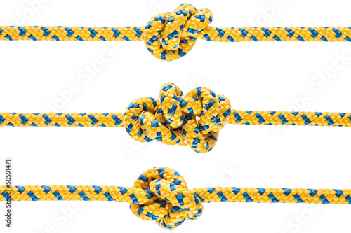 Photo: Tied knot on rope or spring Tied knot on rope or spring